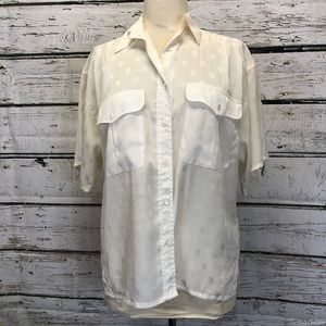Liz Claiborne off white sheer top size 6 EUC